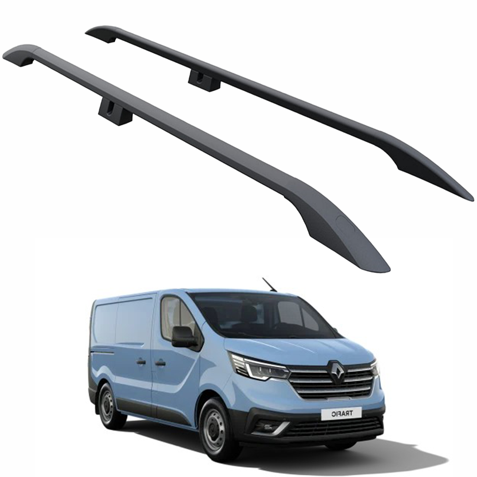 For Renault Trafic X82 LWB (2014-2025) Roof Side Rails – Plus Model, Aluminum Black For Renault Trafic X82 LWB (2014-2025) Roof Side Rails – Plus Model, Aluminum Black